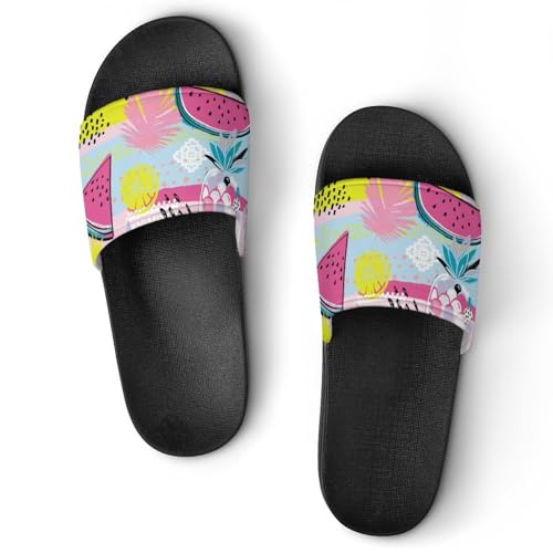 Slide et claquettes femme fruits d'été souples contre la fatigue des pieds