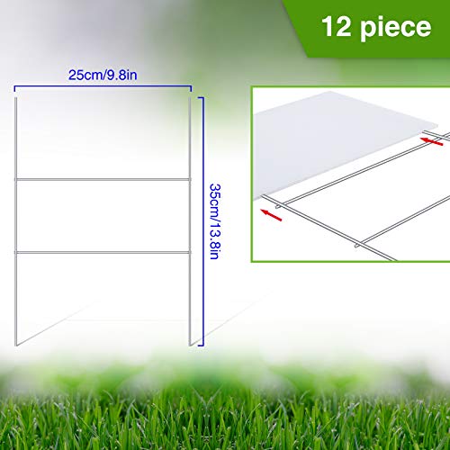 Jetec 24 Pieces Blank Yard Signs With H-Stakes 12 X 8 Inches Plastic Blank Yard Sign Blank Plastic Garden Lawn Signs Board For Party Decorations Open House Birthday Decorations (White) #TOP2