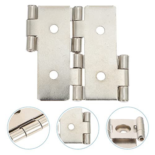 Angoily 10Pcs Double Acting Hinges Folding Screen Hinges Gate Hinges Iron Door Hinges Iron Cabinet Hinges For Kicthen Wardrobe Cabinets Door Toy Box 47Mm Silver #TOP5