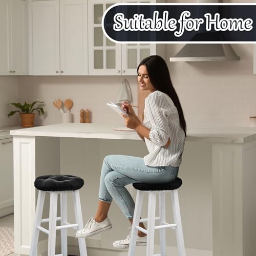 Image of Marsui 4 Pieces Bar Stool Cover Non Slip Padded Cushion, 13 Inch, Black