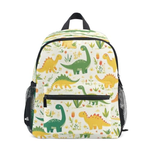 Cartable préscolaire dinosaure jaune vert idéal pour étudiant de maternelle