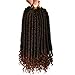 8 Packs Crochet Hair For Black Women Pre-looped Passion Twist Hair Crochet Ombre Brown Twist Hair 12 Inch Short Crochet Braids Spring Twist Crochet Hair Curly Ends (Black&Brown(1B/30#))