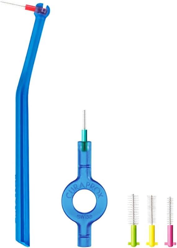 Curaprox Interdental Brush Set, CPS Prime Start Mix, 5 Brushes + 2 Holders | Inter Proxy Brush, Prime Interdental Brush, Ultra-Fine Filaments, Click System, Fits Curaprox IDB Holders, Swiss Oral Care