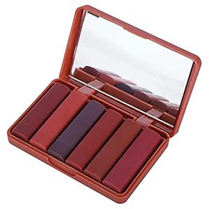 6 colores/juego Mattee lápiz labial maquillaje lápiz labial duradero natural rosa fragancia labial cosmético