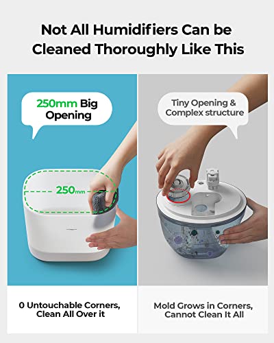 Homvana Cool Mist Humidifiers, 5L Top Fill Ultrasonic Vaporizer For Plants Baby Kids For Bedroom Home, Air Humidifier Large Room, 40H Runtime, Auto Mode, Essential Oil Diffuser, 7 Colored Mood Light #TOP6