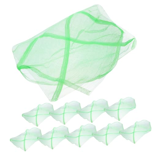 DECOMELODY 10Pcs Crab Catching Supplies Wear Resistant Fishing Net Bags Quick Drying Drawstring Pouches Lightweight Compact Design for Easy Carrying for Dungeness Crab Fishing