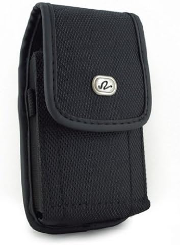 Large Oversize Vertical Smart Phone Case / Pouch / Holster w Metal Clip and Hook-and-Loop Fastener For Samsung Galaxy S5, S6 or S7, Fits the Phone with a Protective Cover On it