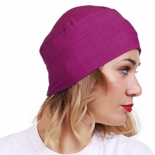 Buy PURPLE COTTON CAPS CHEMO BEANIES 