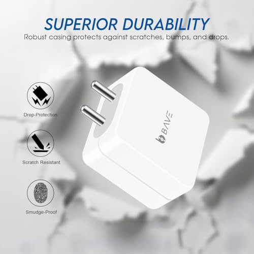 Image of BAVE 80W SuperVOOC Fast Charger with USB-A to Type-C Cable| Compatible with OnePlus 13, 12R, 11R, Nord Series, Oppo, Realme, Xiaomi, Redmi & Poco| Supports VOOC, Warp, Dart & Quick Charge