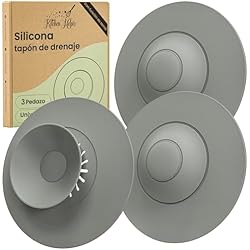Tapon Fregadero Silicona Kitchen Helpis® 3 x Tapón Colador Universal Colador de Silicona Antideslizante, Tapón para Desagüe de Bañera, Tapón para Desagüe de Fregadero, Tapón para Desagüe de Fregadero de Cocina