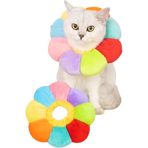 Soft Cat Cone Recovery Collar - Cute Adjustable Comfortable Pet Protective Cone for Cats and Small Dogs, Prevents Licking and Scratching
