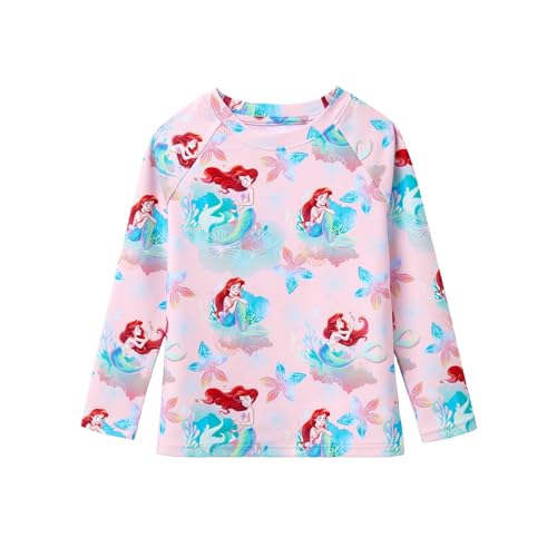 Image of Disney Marvel Spiderman Stitch Rash Guard Shirts Minnie Ariel UPF50+Swim Shirt Boy /Girl Surf Swim Suit Top Kid Swimwear 2-14Y