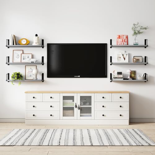 Image of Floating Shelves, 17 In Bookshelves for Room Wall, Shelves on Wall (Grey)