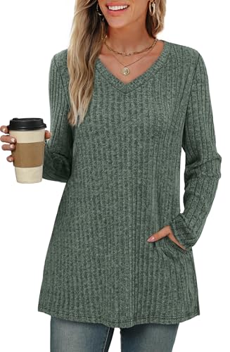 WIHOLL Womens Tops Fall Fahion 2025 Long Sleeve Shirts Casual Lightweight Tunic Sweaters Fashion Winter Clothing2