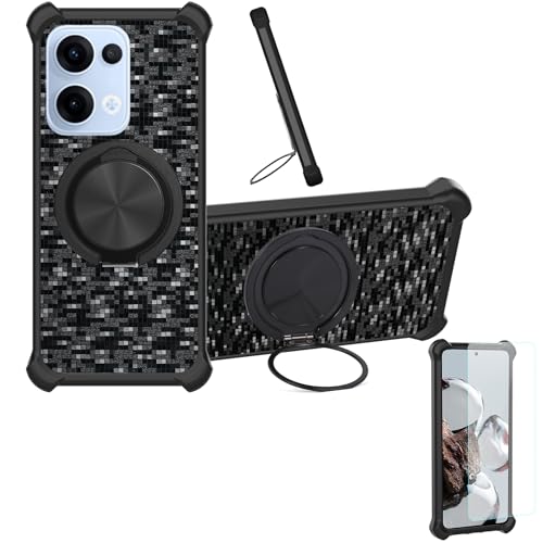 �Ή� Oppo Reno13 5g �P�[�X Phone Case [1�� 9H+�d�x���� �K���X�t�B����][360°��]���X�^���h�A�}�O�l�b�g��]CX-11-HEI