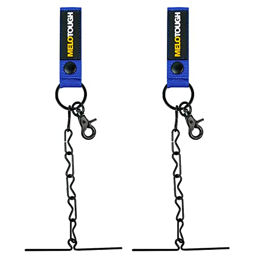 Image of MELOTOUGH Tape Thong for Tool Belt Waist Electricians Tape Holder Chain with Keyring and Trigger snap Hook Blue Color 2 Pack