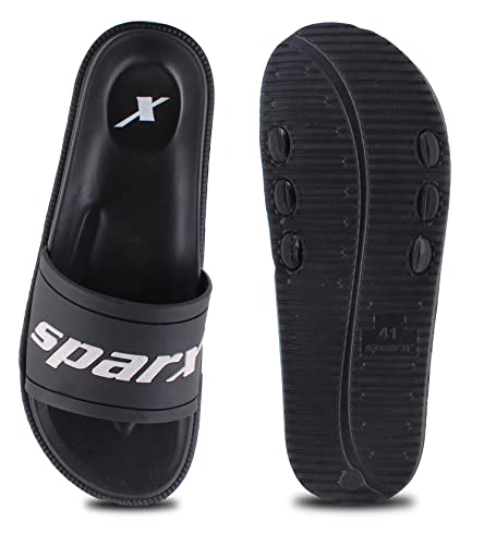 Image of SPARX Men SFG-2101 Black White Flip Flops (SF2101G BKWH 0008)