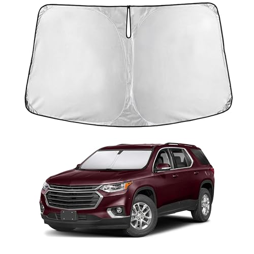 EcoNour Windshield Sunshade Compatible for Chevrolet Traverse 2018-2024 2025 2026, Sun Visor for Front Windshield & Window Sun Shade Cover, UV Heat Blocker & Protector, Car Accessories