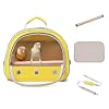 Bird Carrier,Bird Cage Parakeet Parrot Budgie Carrier Backpack for Small Birds, Travel Bird Cages with Perch, Transparent Ventilation Cockatiels, Lightweight Pet Carrier for Outdoor Use(Yellow)