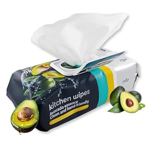 Reinigungstücher, Feuchttücher Reinigung Haushalt mit Duft 80 pcs, Extra Stark Gegen Flecken, für Eine Schnelle und Einfache Reinigung, Perfekt für Boden, Küche, Badezimmer (XL, Avocado)