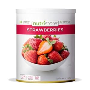 Nutristore Freeze Dried Strawberries | 100% Natural, Healthy Fruit Snacks Bulk | Premium Quality & Crispy Fresh Taste | Emergency Survival Food Supply | #10 Can | 23 Servings | 25 Year Shelf Life