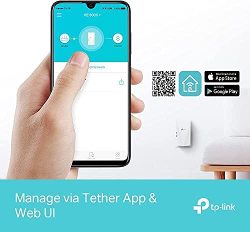 TP-Link AX1500 Dual Band Wi-Fi 6 Range Extender, Broadband/Wi-Fi Extender, Wi-Fi Booster/Hotspot with 1 Gigabit Port, Built-In Access Point Mode, Works with Any Wi-Fi Router, UK Plug (RE500X)