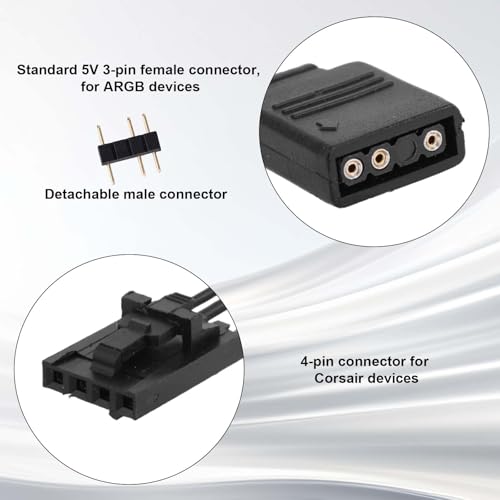 4 adaptadores RGB 4 pines a 3 pines para PC miniatura 3