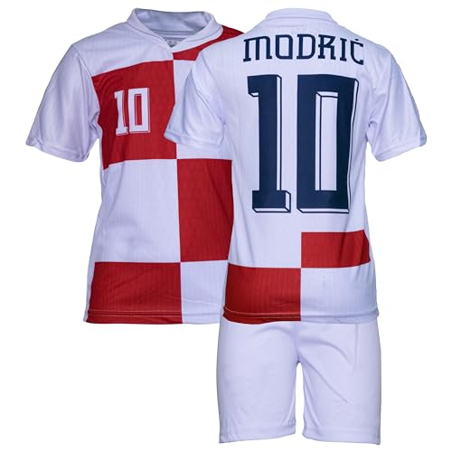 IHIMI Camiseta de fútbol Luka Modric #10 del equipo nacional Crocia 2024 para niños, ven a casa con pantalones cortos para aficionados al fútbol (10-11 años, 164)