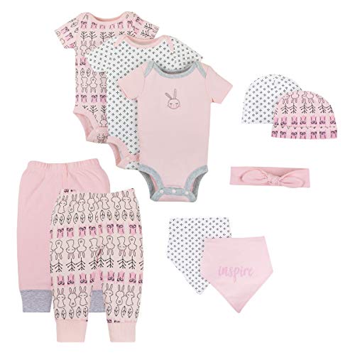 Lamaze Organic Baby baby girls Lamaze Organic 10 Piece Gift Layette Set, Pink, Newborn US