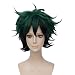 netgo Short Green Cosplay Wigs Short Fluffy Boy Male Full Anime Hair Wigs