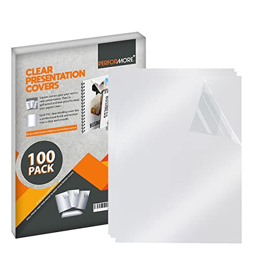 PERFORMORE 100 Pack of Binding Presentation Covers for Binding Machines, 8.5