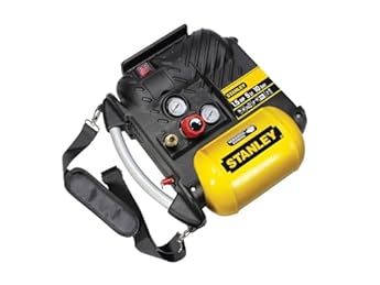 Foto di Stanley Compressor DN200/10/5 - Compressore Aria per Auto 10 bar - 5 l - 180 l/min - Compressore portatile con Maniglia e Tracolla - Giallo
