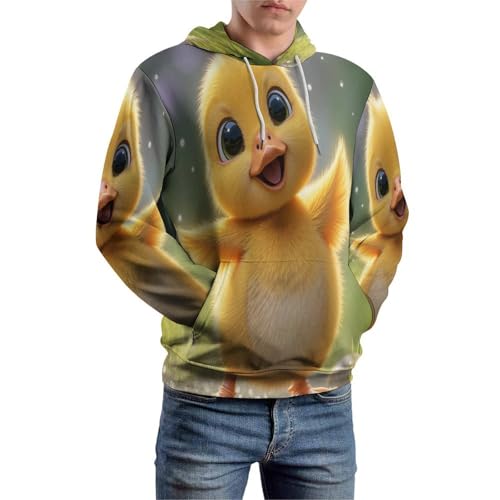 Sweat à capuche imprimé 3D canard pour look streetwear Harajuku