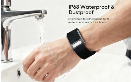 Image of Loop Pro Smart Fitness Band for Men and Woman Health Fitness Tracker ECG PPG Body Temperature, HRV Analysis, 100+ Sports Modes, IP68, Sleep&Stress Monitor, Subscription Free Screenless (Black)