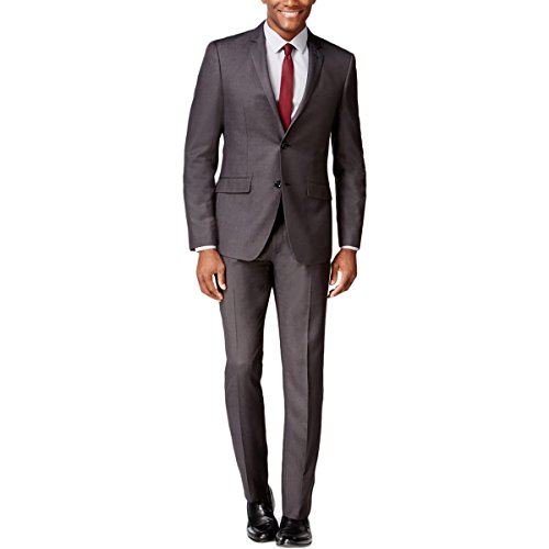 Perry Ellis Men's Two Button Slim Fit Solid Suit