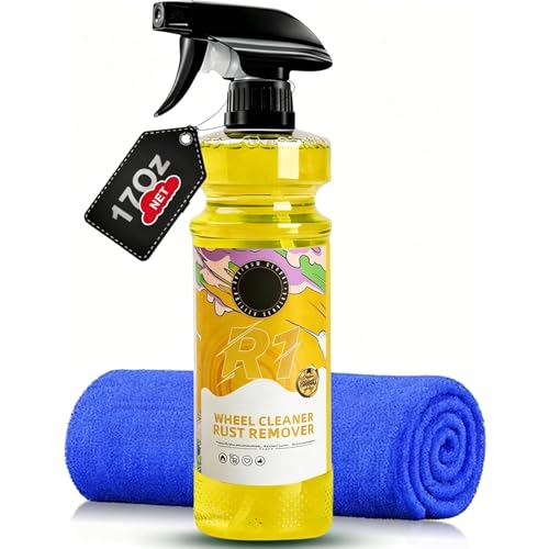 Wheel Cleaner Rust Remover, Car Wheel & Rim Finish Iron Remover Spray, Car Detailing Suppliers Rapid Removal of Surface Contaminants, Brake Dust and Rust, Auto Wheel Polish Shine Stuff-17.6 Fl.Oz