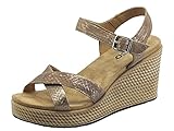 schlammsauger fango 2000  IGI&CO 7169322 Capra Fango Sandalen mit hohem Keilabsatz für Damen aus Leder, Schlamm, 38 EU