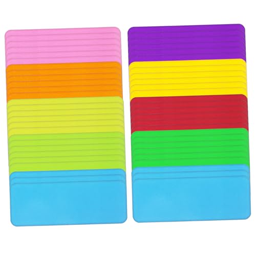 ROMISBABA 54 Piezas Etiquetas Magnéticas Borrables Seco Colores para Pizarra Nevera Oficina Aula Reutilizables Personalizables