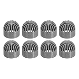 PATIKIL 1.3 Inch (32mm) Fish Cover Permeable Cap, 8 Pcs PVC Breathable Cap Aquarium Guard Fish Tank Intake Cover, Gray