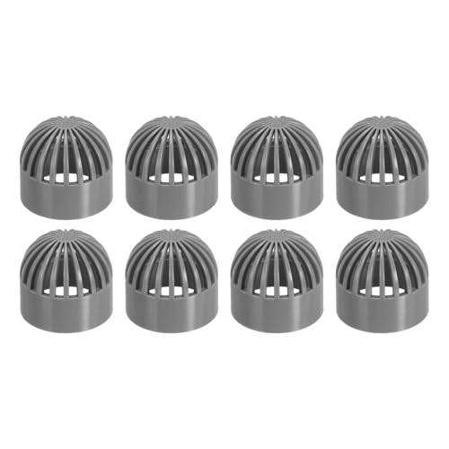 PATIKIL 1.3 Inch (32mm) Fish Cover Permeable Cap, 8 Pcs PVC Breathable Cap Aquarium Guard Fish Tank Intake Cover, Gray