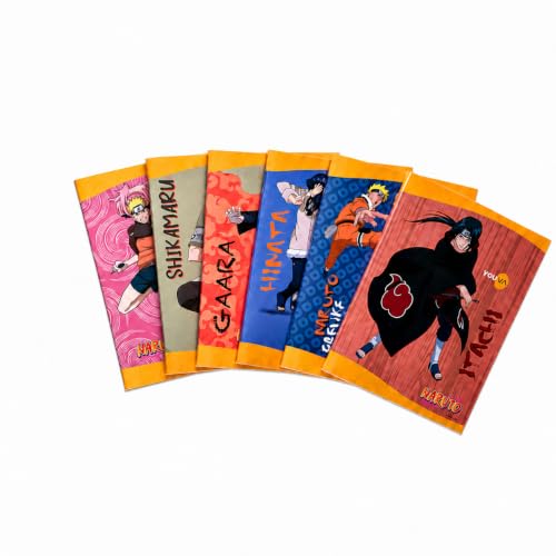 Image of YOUVA Naruto Soft Bound Notebook Single Line 172 Pages Jumbo Size Pack of 6