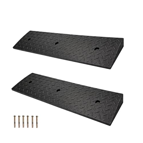 Curb Ramp 2 Rise Rubber Curb Ramps for Driveway Curb Ramps for Sidewalks Car Ramps Door Threshold Ramp Shed Ramps for Riding Mower 7000 LB Capacity