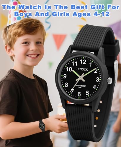 kids analog watches for girls boys watches with soft band learning time 50m waterproof children watch easy to read for ages 4-12 kids gift