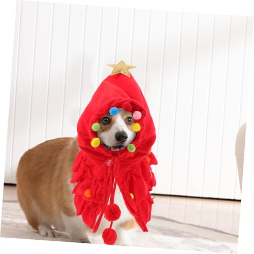 Disfraz de duende para perro capa navideña con estrellas miniatura 3
