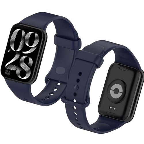 Haofun Silicona Correa para Xiaomi Redmi Watch 5/4 / Xiaomi Band 8 Pro/9 Pro Mujer Hombre, Diseño de Hebilla de Silicona, Moda Reemplazo Deportiva - Azul oscuro