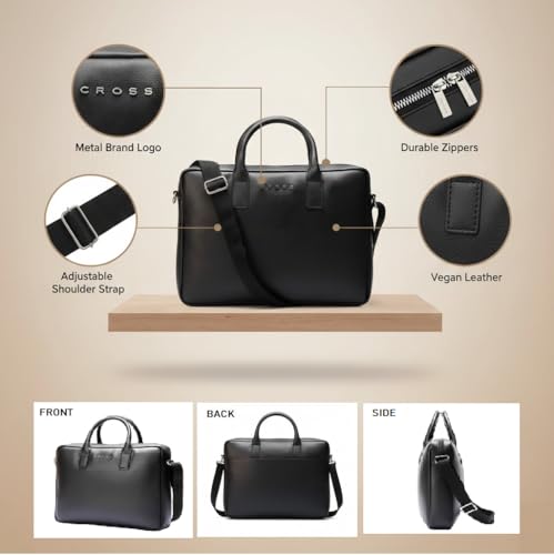 Image of Cross Mens Black High Volt Stylish 15 Inch Laptop Bag