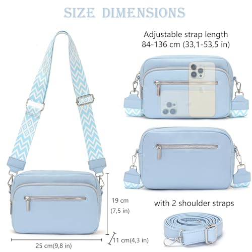 25x20cm Umhängetasche Damen Klein Crossbody Bag Stylish Vegan Leder Schultertaschen Hobo bag Handtasche mit Breitem Gurt für Alltag – Bild 3