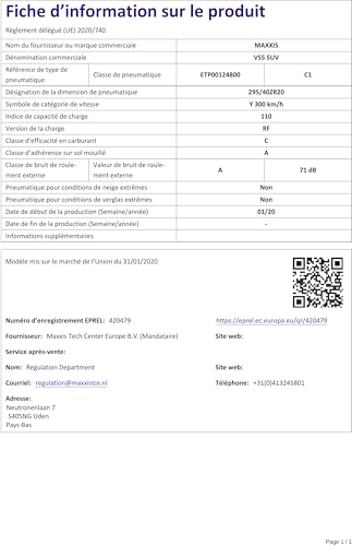 Maxxis Victra Sport 5 ( 295/40 ZR20 110Y XL SUV ) - 7