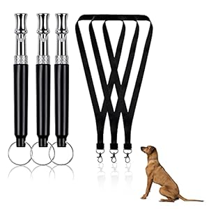 Patrichor 3 hondenfluitjes, ultrasoon, met schouderband, verstelbare pijp, professionele hondentraining, klapperen, zitten en oprijplaat