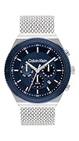 Calvin Klein Men's CK Fearless 25200305 Qtz Multifunction Watch, Blue Dial, 44.3mm